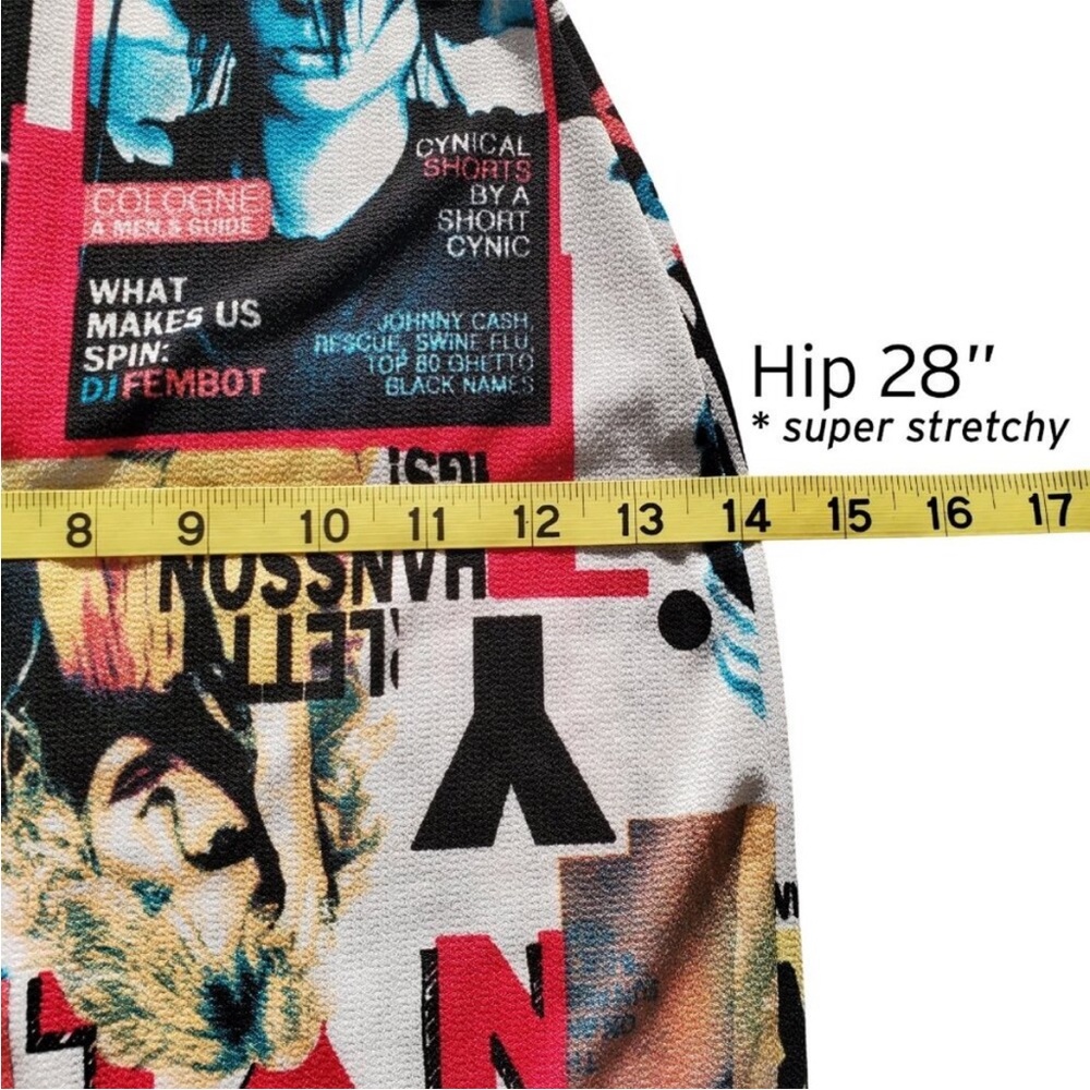 Symphony - 80's Punk Era Style Graphic Printed BodyCon Stretchy Colorful Dress - Picture 9 of 11